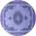 Round Medallion Blue Traditional Rug, tr1637blu