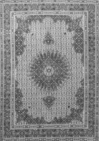 Medallion Gray Traditional Rug, tr1637gry