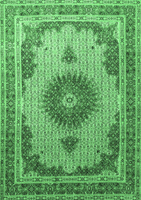 Medallion Emerald Green Traditional Rug, tr1637emgrn