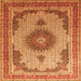 Serging Thickness of Medallion Orange Traditional Rug, tr1637org