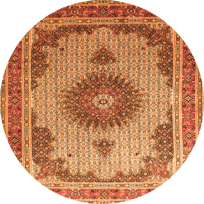 Square Medallion Orange Traditional Rug, tr1637org