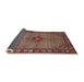 Sideview of Traditional Saffron Red Persian Rug, tr1638