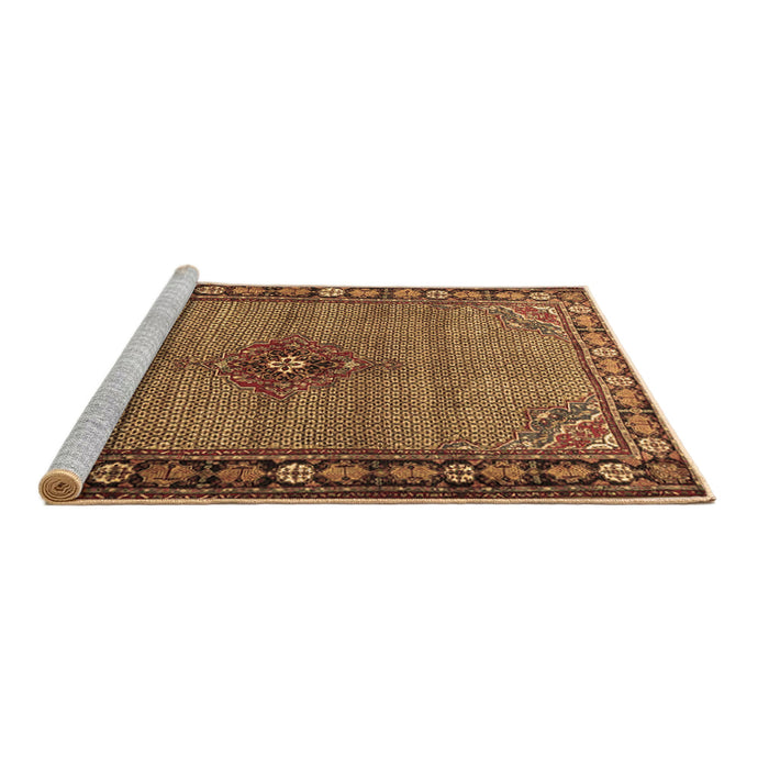 Sideview of Machine Washable Persian Brown Traditional Rug, wshtr1638brn