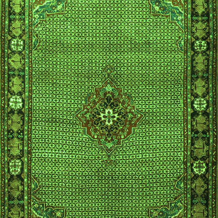 Serging Thickness of Machine Washable Persian Green Traditional Area Rugs, wshtr1638grn