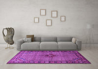 Machine Washable Persian Purple Traditional Rug, wshtr1638pur