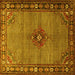 Square Machine Washable Persian Yellow Traditional Rug, wshtr1638yw