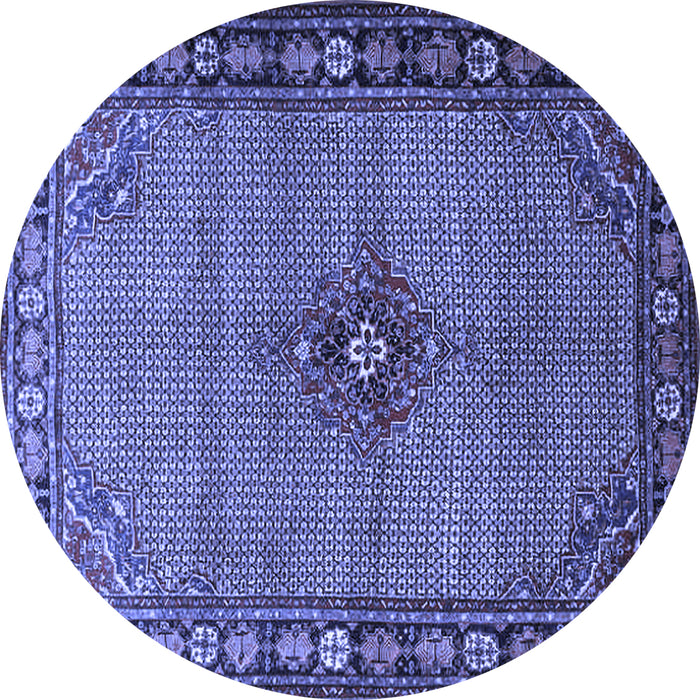 Round Persian Blue Traditional Rug, tr1638blu