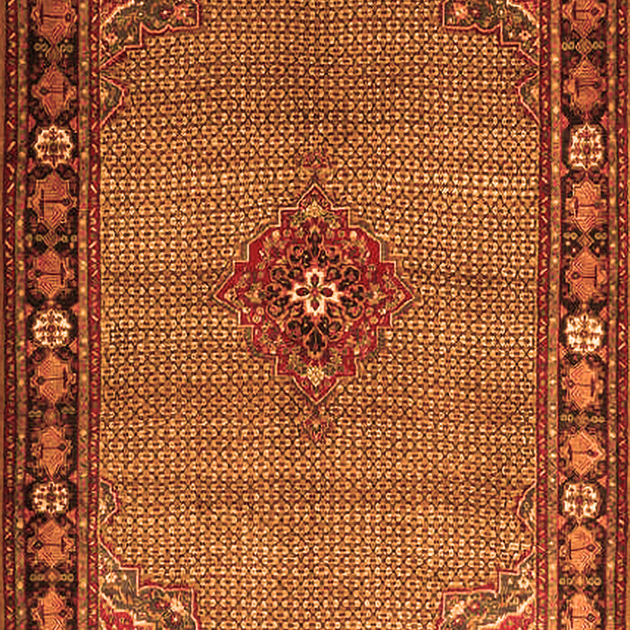 Serging Thickness of Machine Washable Persian Orange Traditional Area Rugs, wshtr1638org