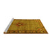 Sideview of Machine Washable Persian Yellow Traditional Rug, wshtr1638yw