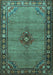 Machine Washable Persian Turquoise Traditional Area Rugs, wshtr1638turq