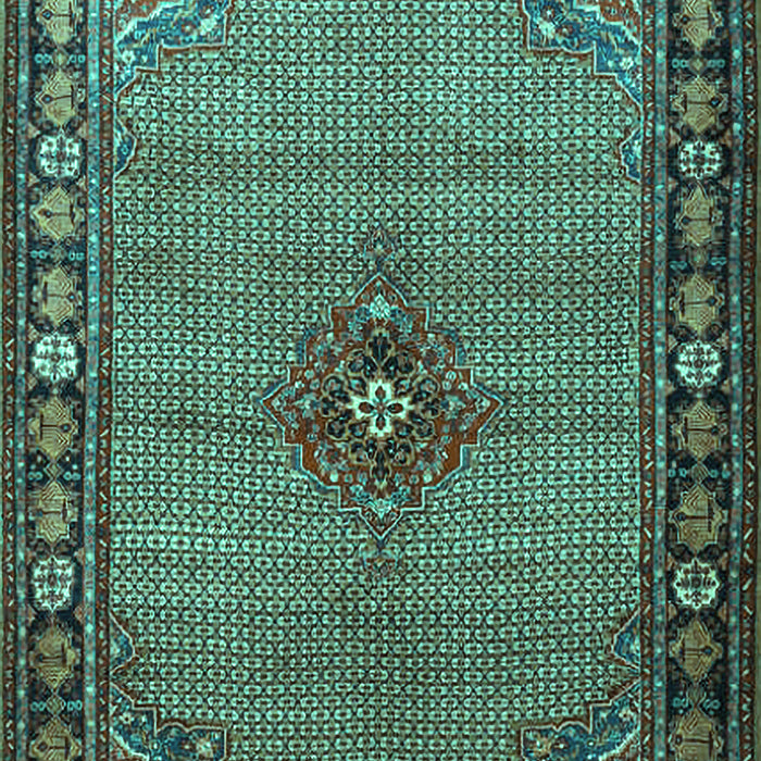 Machine Washable Persian Turquoise Traditional Area Rugs, wshtr1638turq