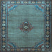 Square Persian Light Blue Traditional Rug, tr1638lblu