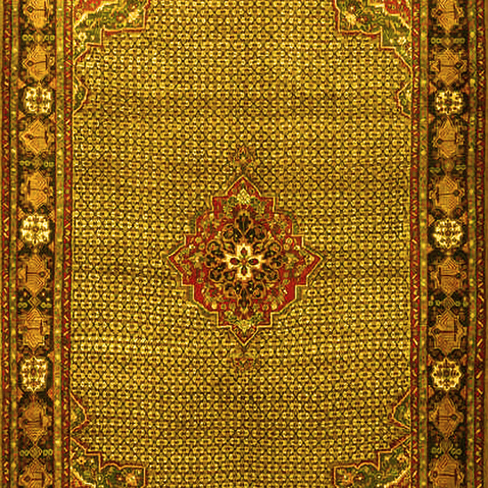 Machine Washable Persian Yellow Traditional Rug, wshtr1638yw