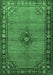 Machine Washable Persian Emerald Green Traditional Area Rugs, wshtr1638emgrn