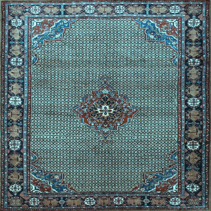 Square Machine Washable Persian Light Blue Traditional Rug, wshtr1638lblu