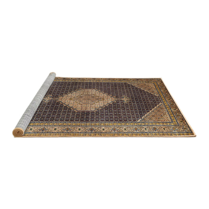 Sideview of Machine Washable Traditional Bakers Brown Rug, wshtr1639