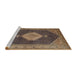 Sideview of Machine Washable Traditional Bakers Brown Rug, wshtr1639