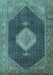 Medallion Light Blue Traditional Rug, tr1639lblu