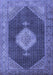 Machine Washable Medallion Blue Traditional Rug, wshtr1639blu
