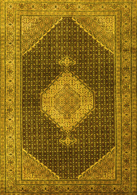 Medallion Yellow Traditional Rug, tr1639yw