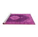 Sideview of Machine Washable Medallion Pink Traditional Rug, wshtr1639pnk