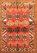 Serging Thickness of Machine Washable Persian Orange Traditional Area Rugs, wshtr163org