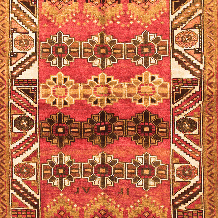 Serging Thickness of Machine Washable Persian Orange Traditional Area Rugs, wshtr163org