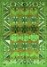 Serging Thickness of Machine Washable Persian Green Traditional Area Rugs, wshtr163grn