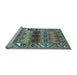 Sideview of Machine Washable Persian Light Blue Traditional Rug, wshtr163lblu