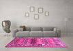 Machine Washable Persian Pink Traditional Rug in a Living Room, wshtr163pnk