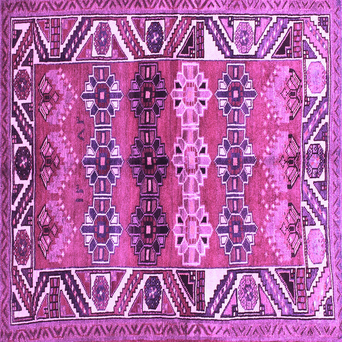 Square Machine Washable Persian Purple Traditional Area Rugs, wshtr163pur