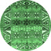 Round Persian Emerald Green Traditional Rug, tr163emgrn