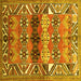 Square Persian Yellow Traditional Rug, tr163yw