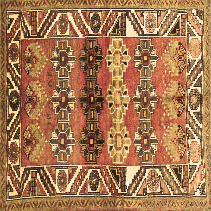 Square Machine Washable Persian Brown Traditional Rug, wshtr163brn