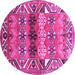 Round Persian Pink Traditional Rug, tr163pnk