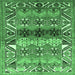 Square Machine Washable Persian Emerald Green Traditional Area Rugs, wshtr163emgrn