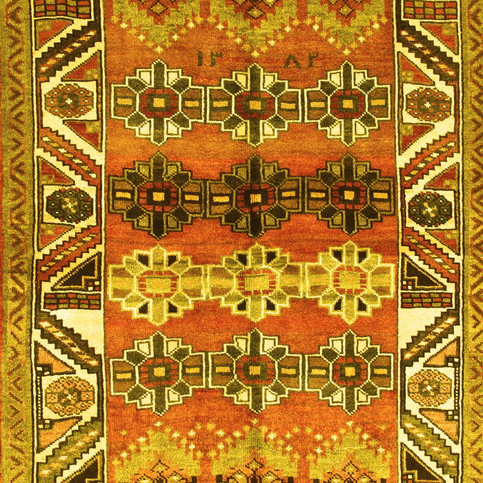 Machine Washable Persian Yellow Traditional Rug, wshtr163yw
