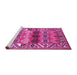 Sideview of Machine Washable Persian Pink Traditional Rug, wshtr163pnk