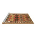 Sideview of Machine Washable Persian Brown Traditional Rug, wshtr163brn