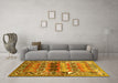 Machine Washable Persian Yellow Traditional Rug in a Living Room, wshtr163yw