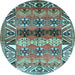 Round Persian Light Blue Traditional Rug, tr163lblu