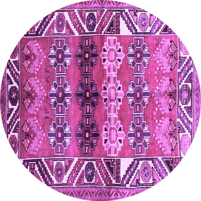 Round Persian Purple Traditional Rug, tr163pur