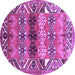 Round Persian Purple Traditional Rug, tr163pur