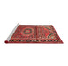 Sideview of Machine Washable Traditional Rust Pink Rug, wshtr164