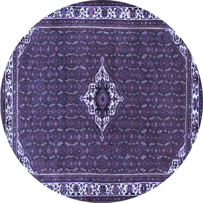 Round Persian Blue Traditional Rug, tr1640blu