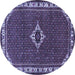 Round Persian Blue Traditional Rug, tr1640blu