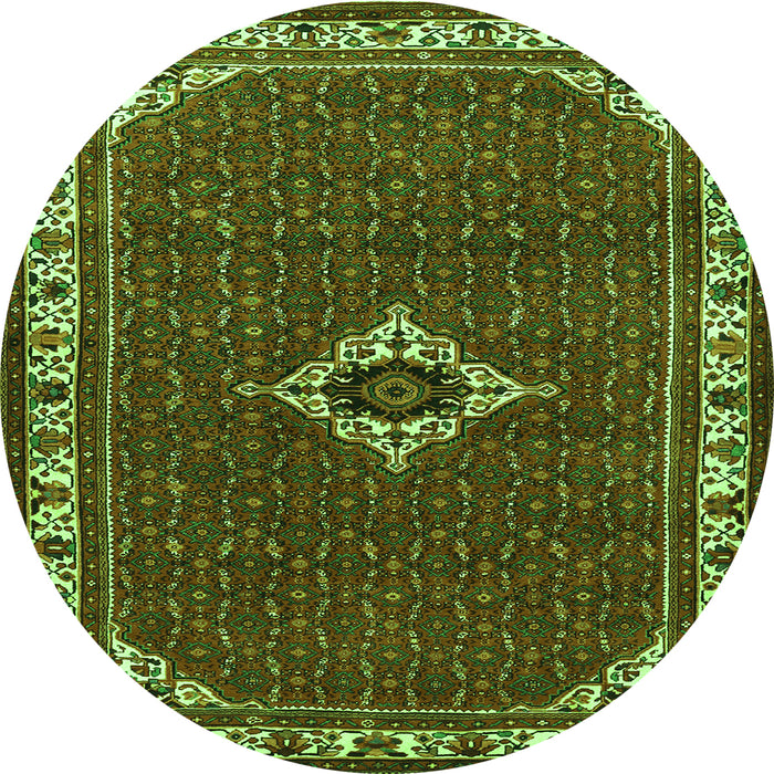 Square Persian Green Traditional Rug, tr1640grn