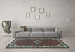 Machine Washable Persian Light Blue Traditional Rug in a Living Room, wshtr1640lblu