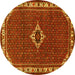 Round Persian Yellow Traditional Rug, tr1640yw