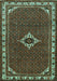 Machine Washable Persian Turquoise Traditional Area Rugs, wshtr1640turq